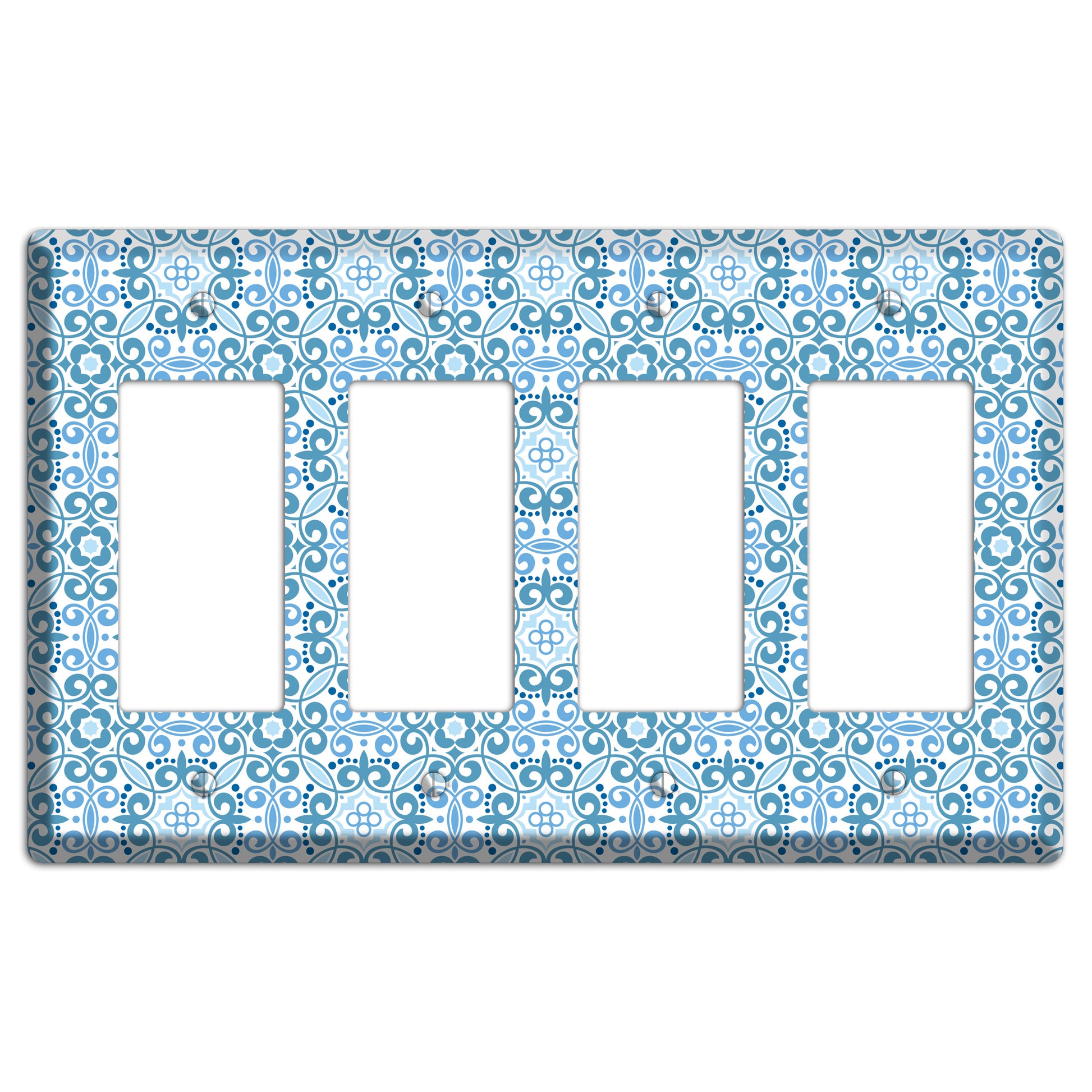 Multi Blue Foulard 4 Rocker Wallplate