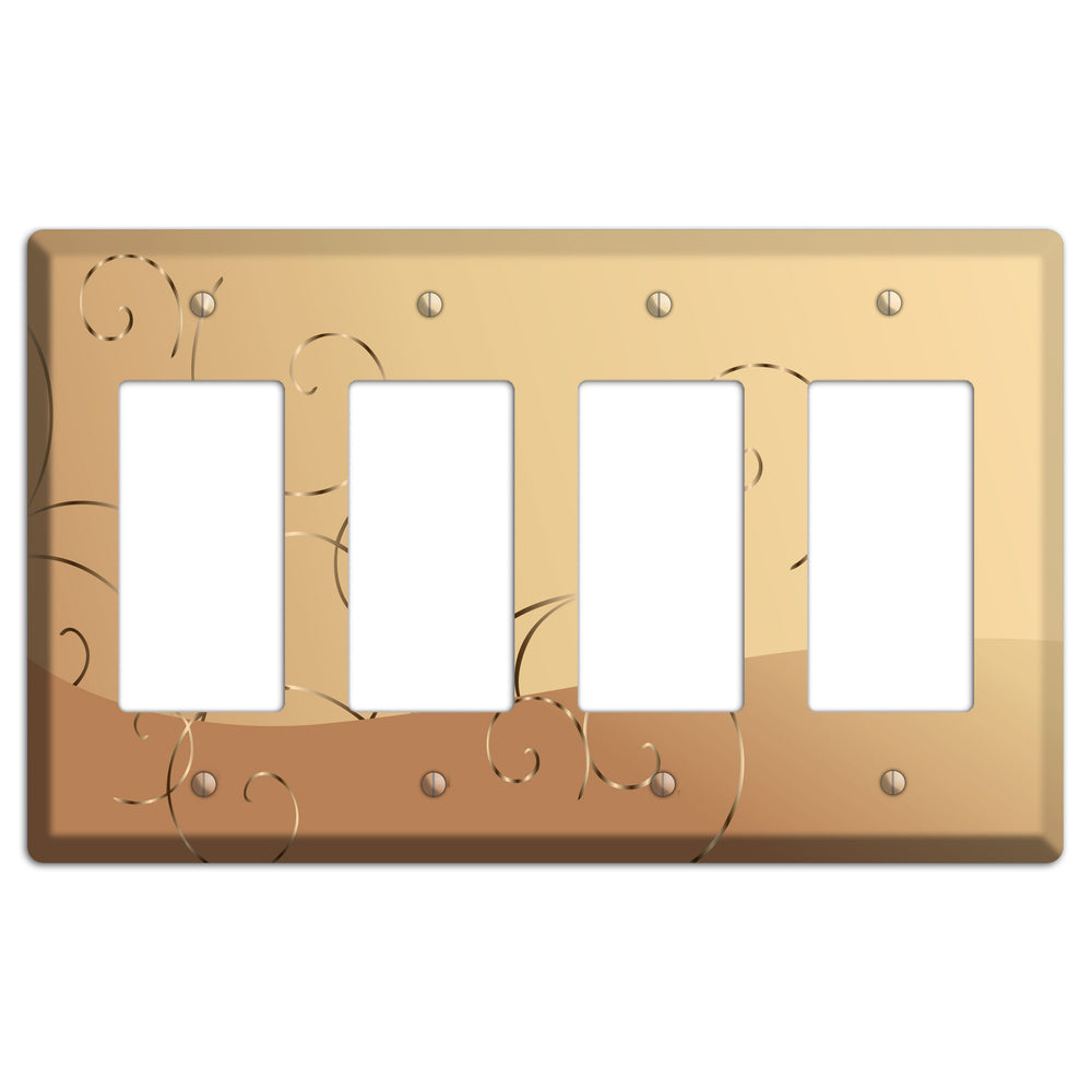 Light Brown and Beige Swirl 4 Rocker Wallplate