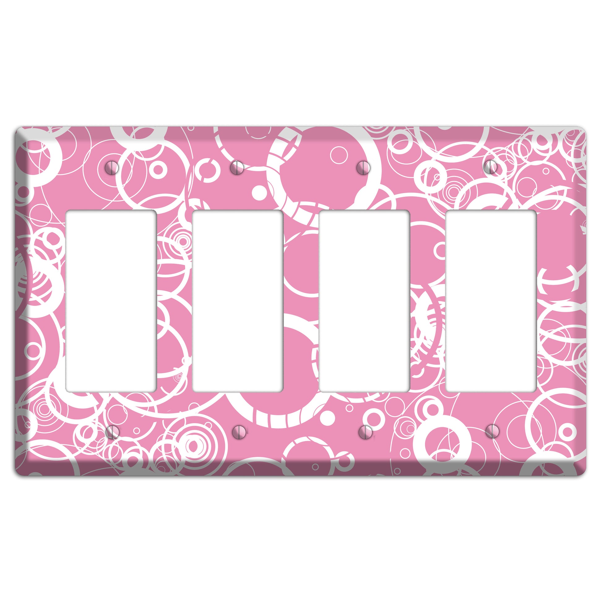 Light Pink Circles 4 Rocker Wallplate