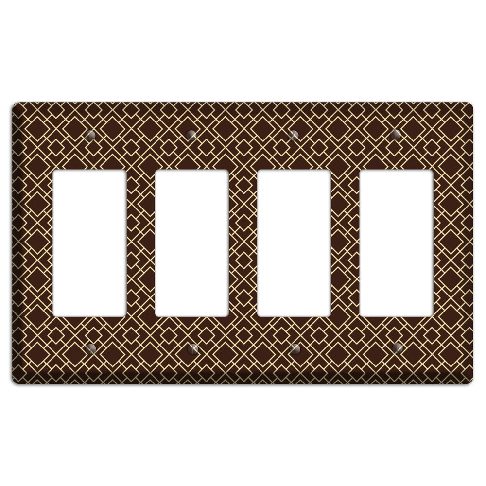 Asian Square Pattern 4 Rocker Wallplate