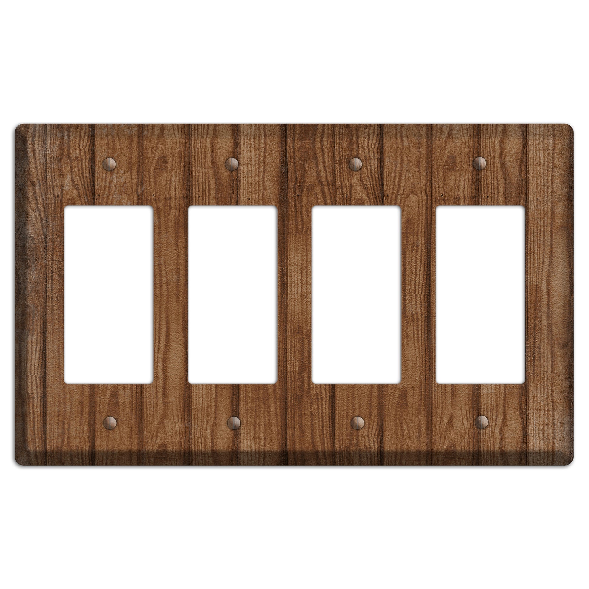 Old Copper Weathered Wood 4 Rocker Wallplate