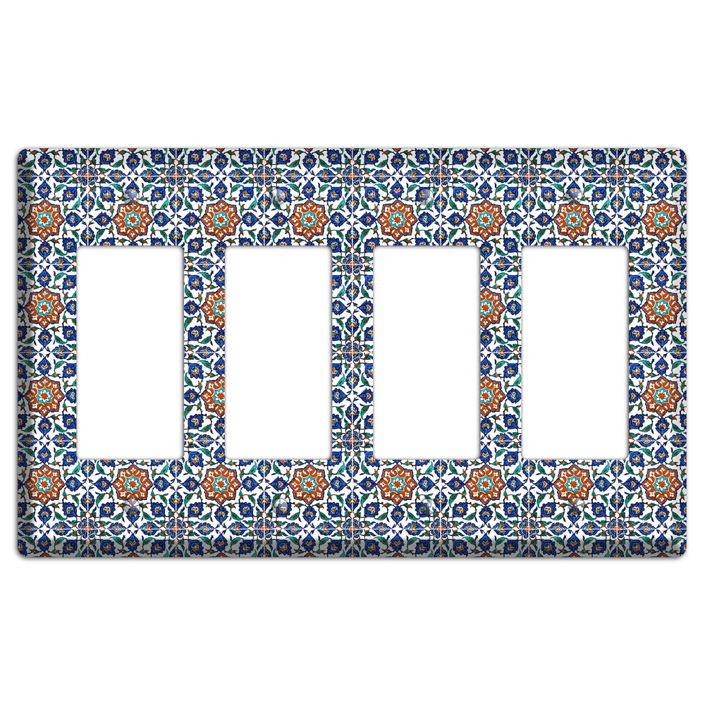 Ornate Floral Tile 4 Rocker Wallplate