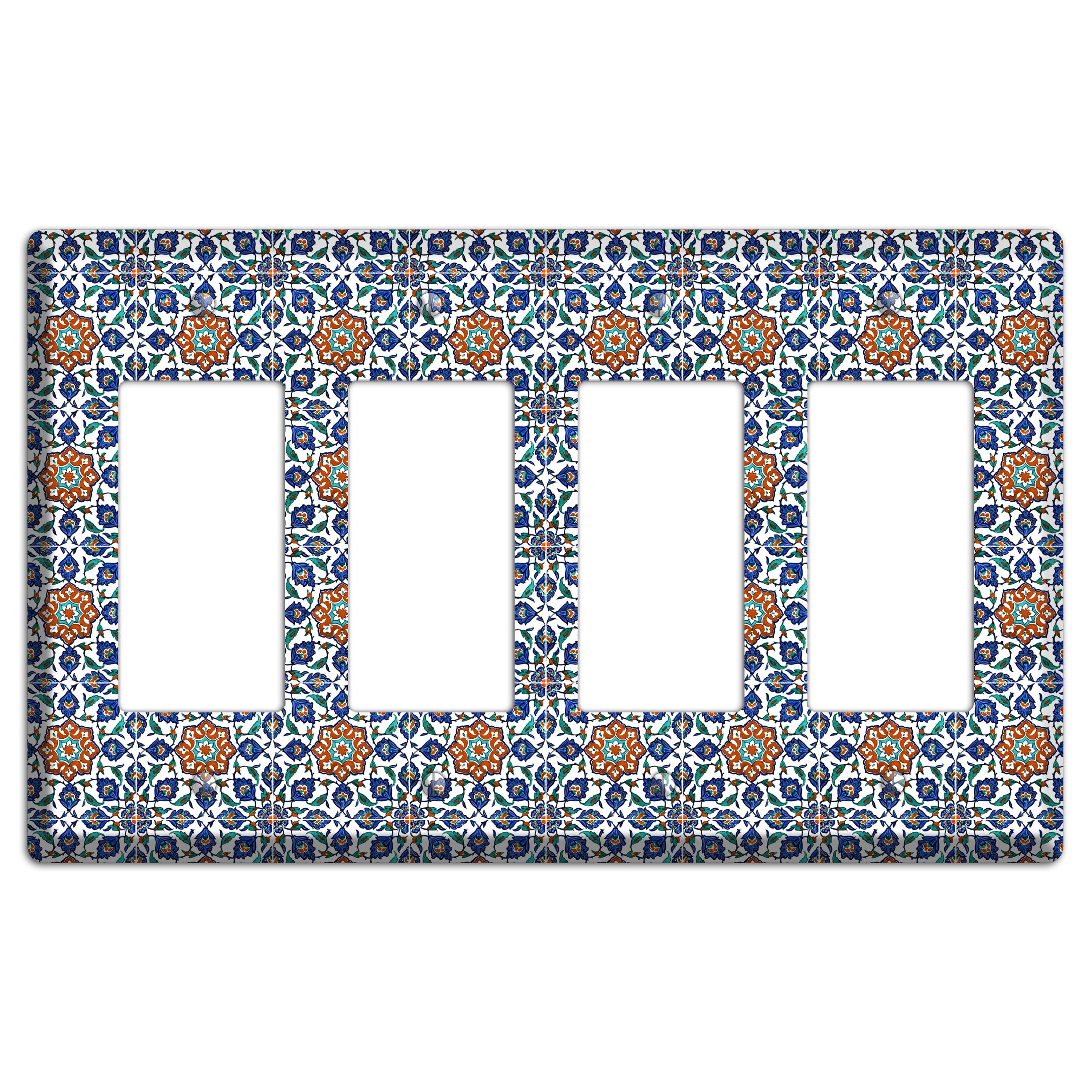 Ornate Floral Tile 4 Rocker Wallplate