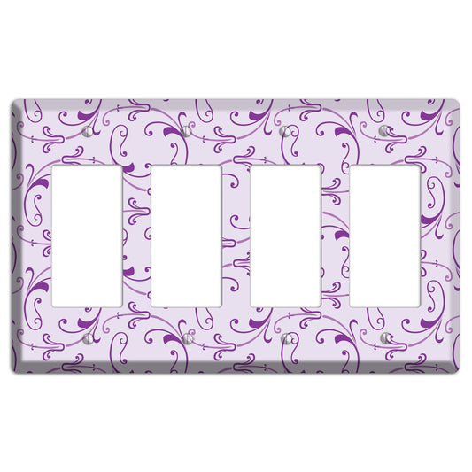 Lilac Victorian Sprig 4 Rocker Wallplate