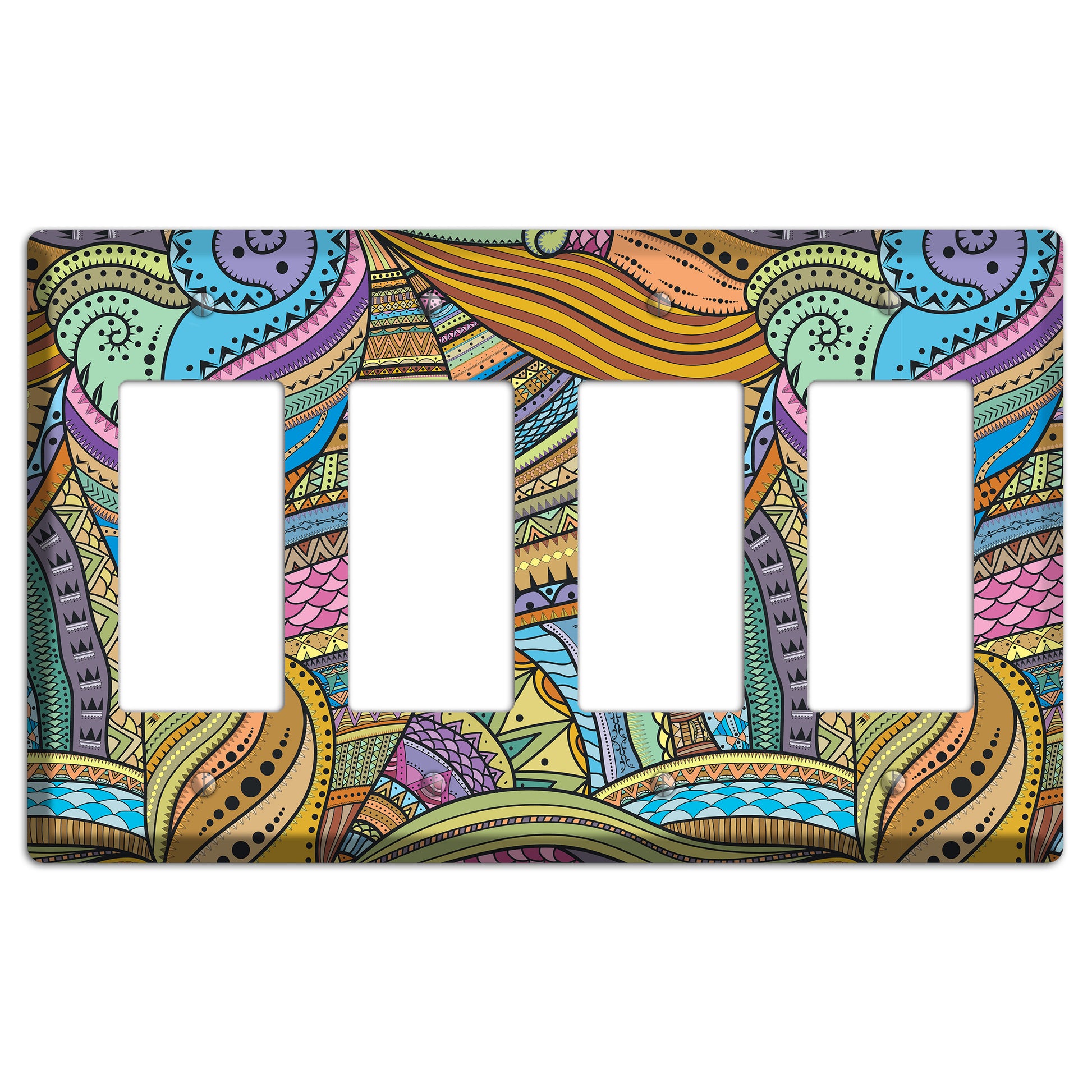 Retro Flourish 6 4 Rocker Wallplate