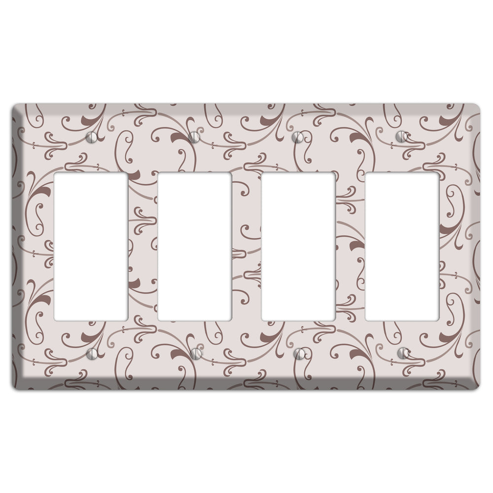 Mauve Victorian Sprig 4 Rocker Wallplate