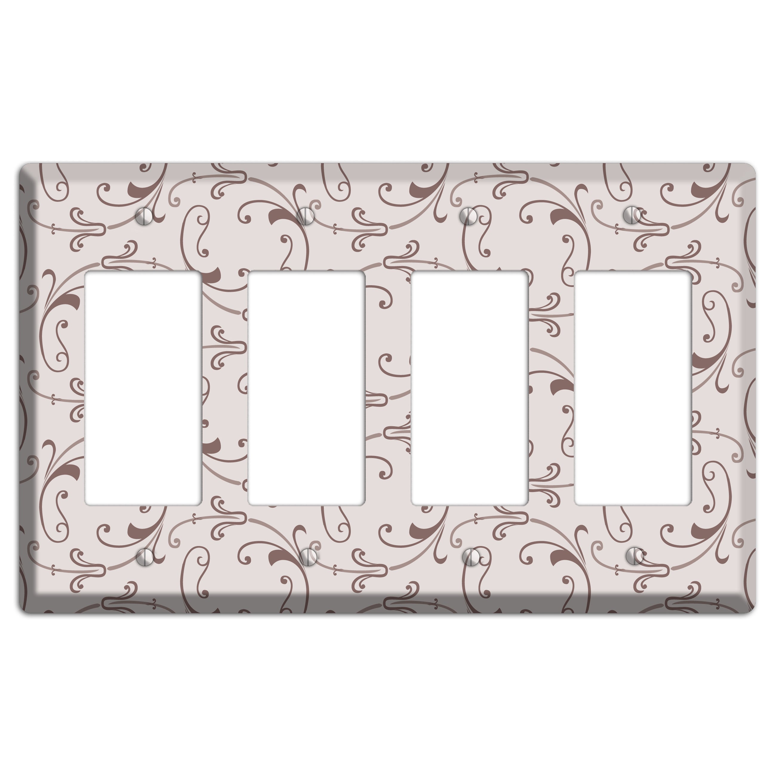 Mauve Victorian Sprig 4 Rocker Wallplate
