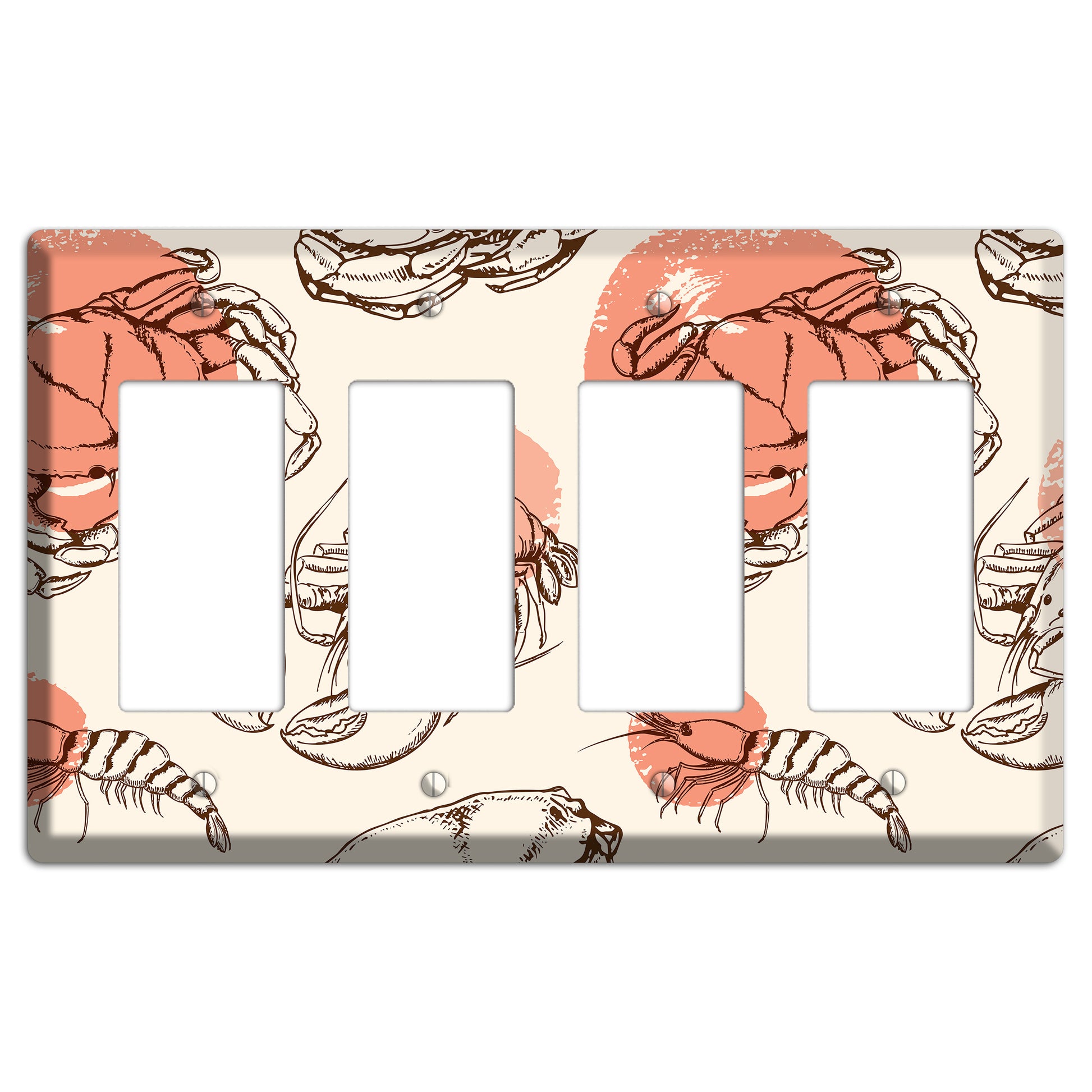 Red Crab 4 Rocker Wallplate