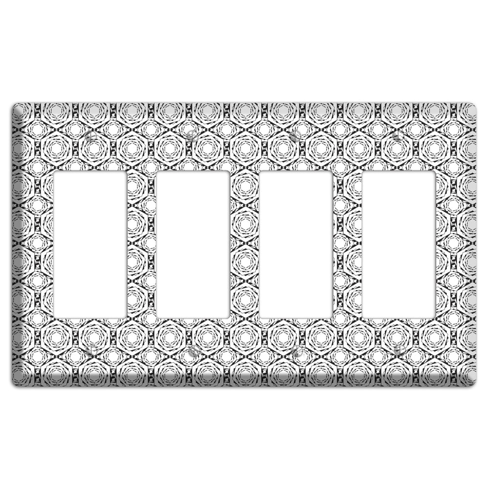 Overlay Hexagon Rotation Repeat 4 Rocker Wallplate