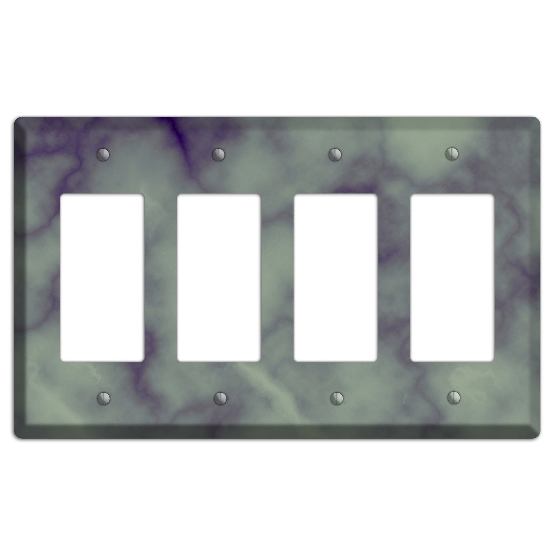Mid Gray Marble 4 Rocker Wallplate