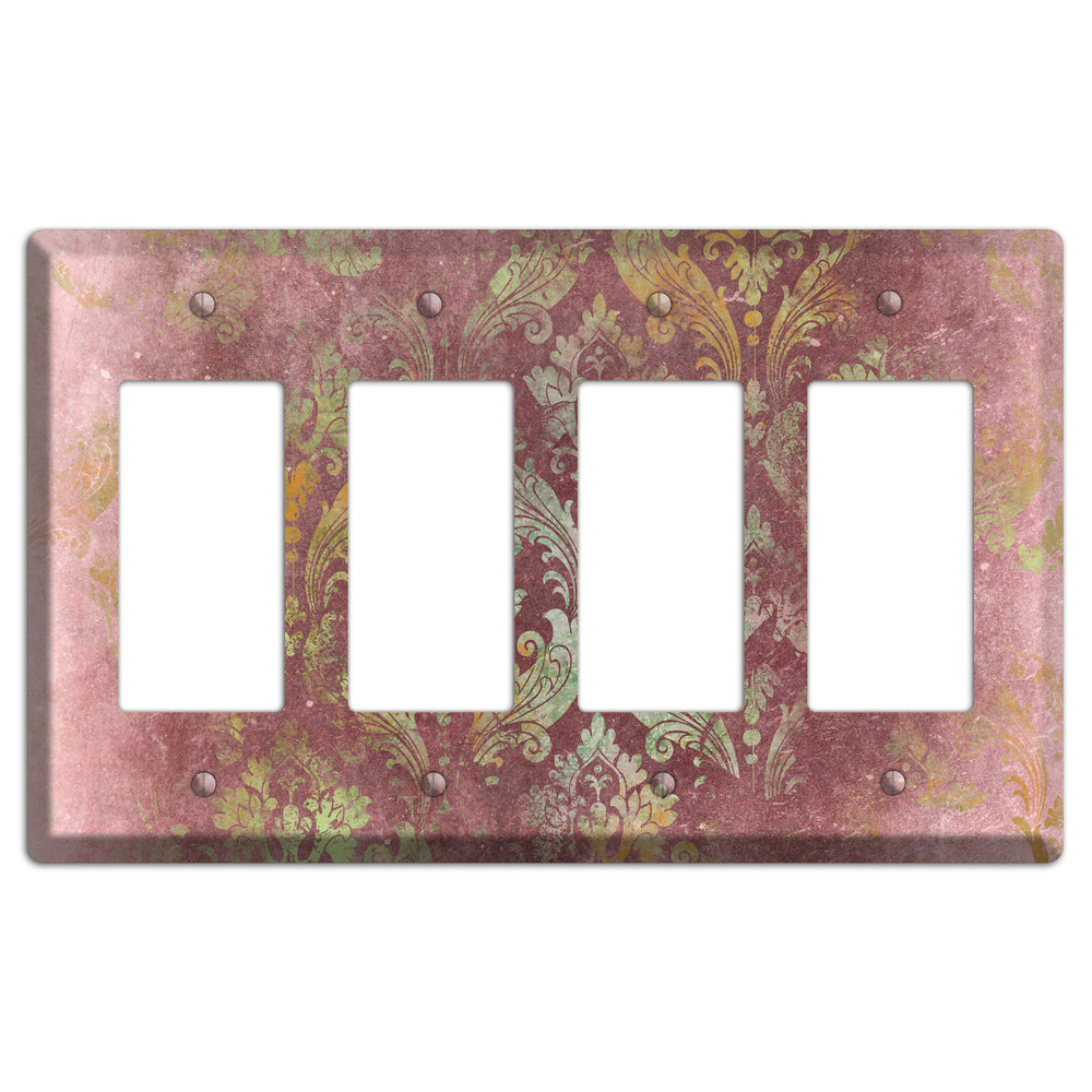 Roman Coffee Whimsical Damask 4 Rocker Wallplate