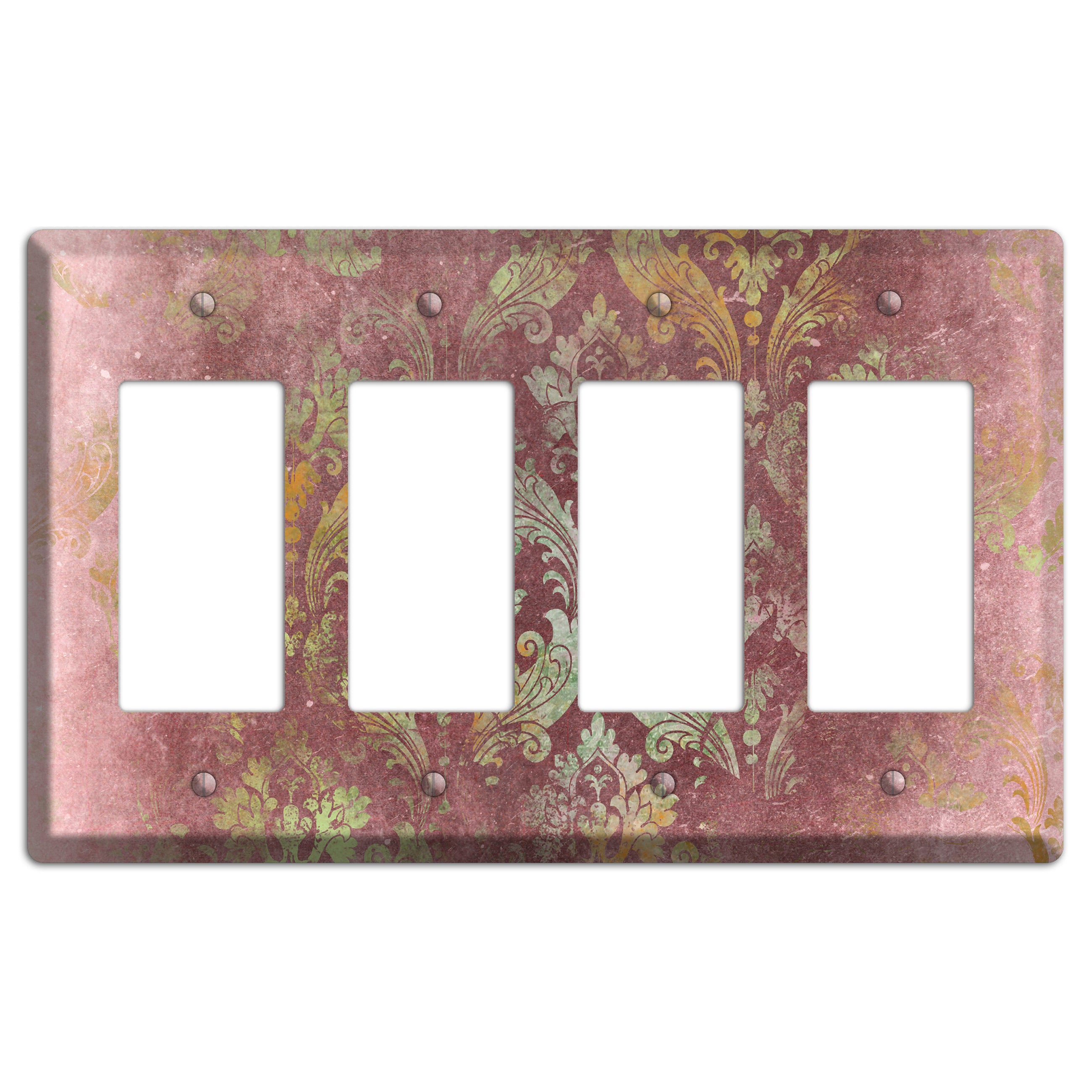 Roman Coffee Whimsical Damask 4 Rocker Wallplate