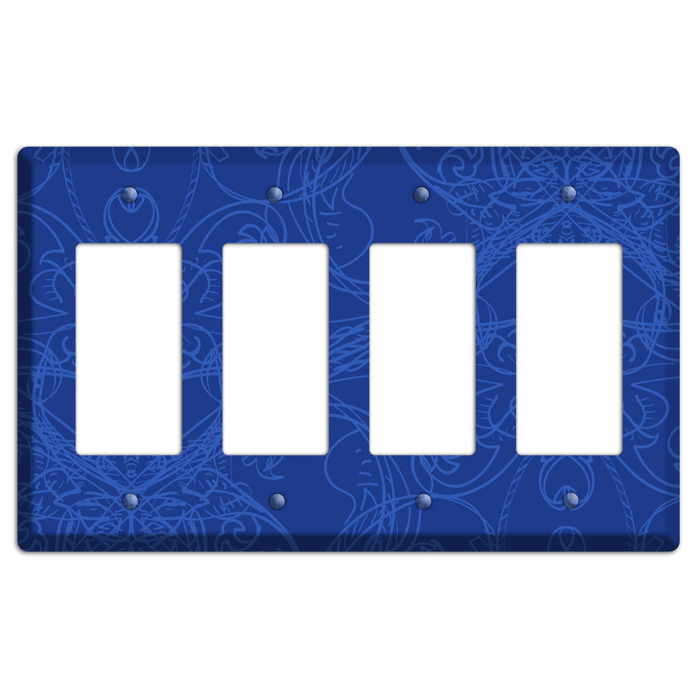 Blue Deco Sketch 4 Rocker Wallplate