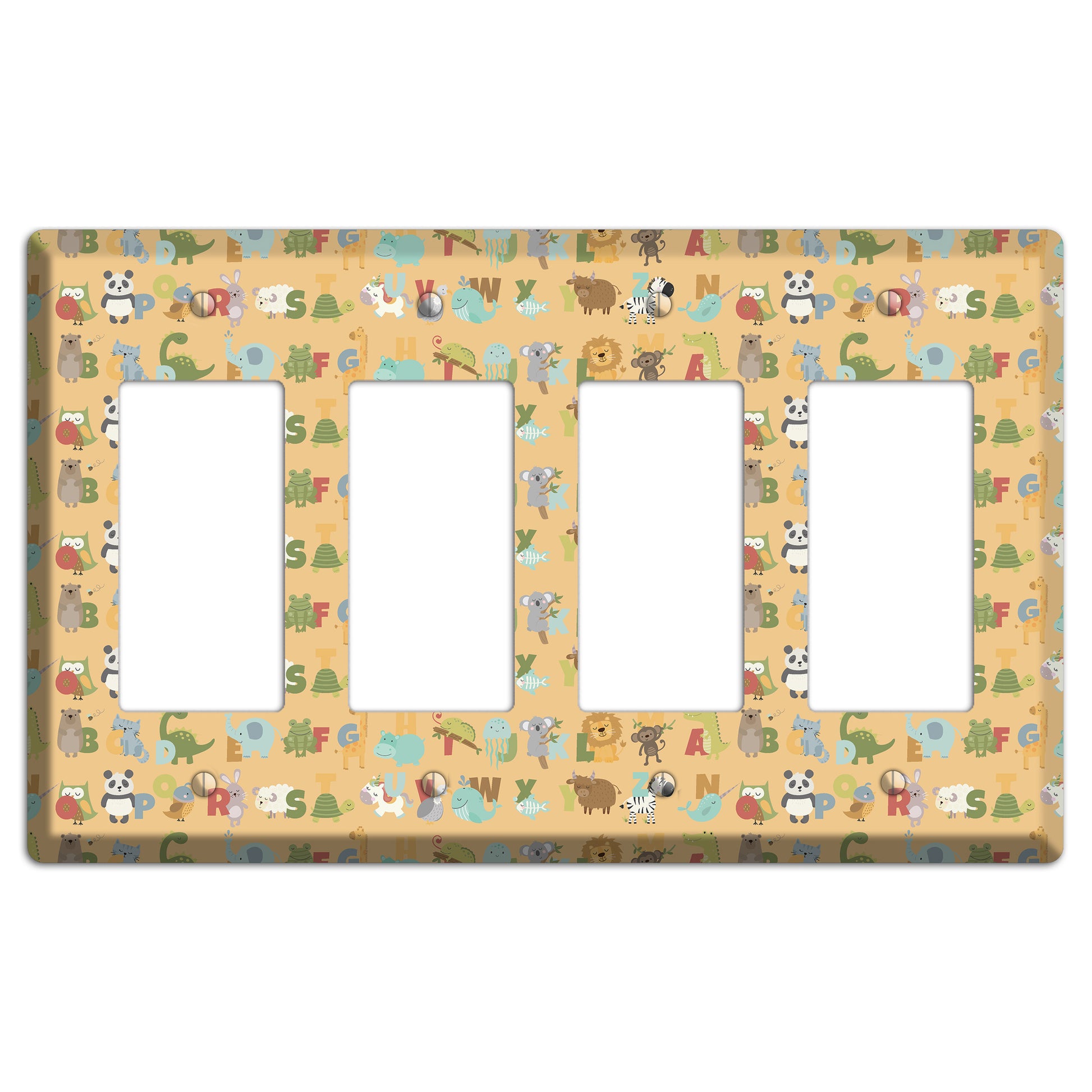 Animal Alphabet 1 4 Rocker Wallplate