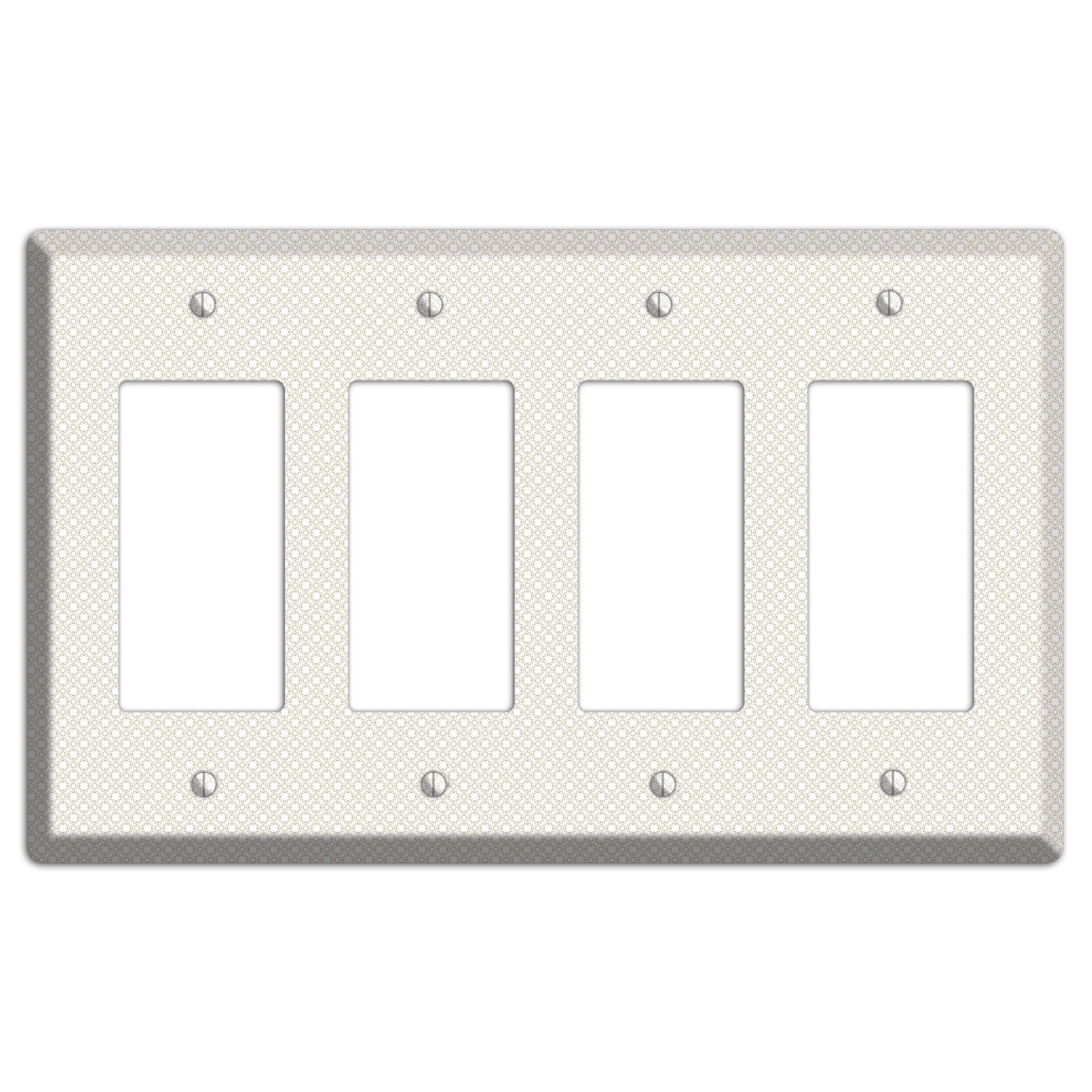 Off White Geometric 4 Rocker Wallplate