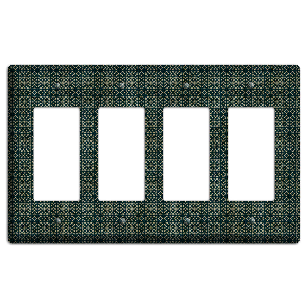 Dark Green Grunge Tiny Tiled Tapestry 5 4 Rocker Wallplate