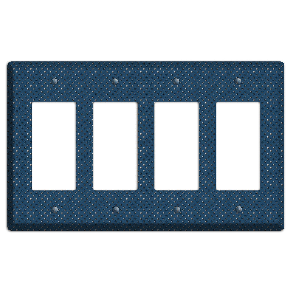 Blue Small Dots 4 Rocker Wallplate