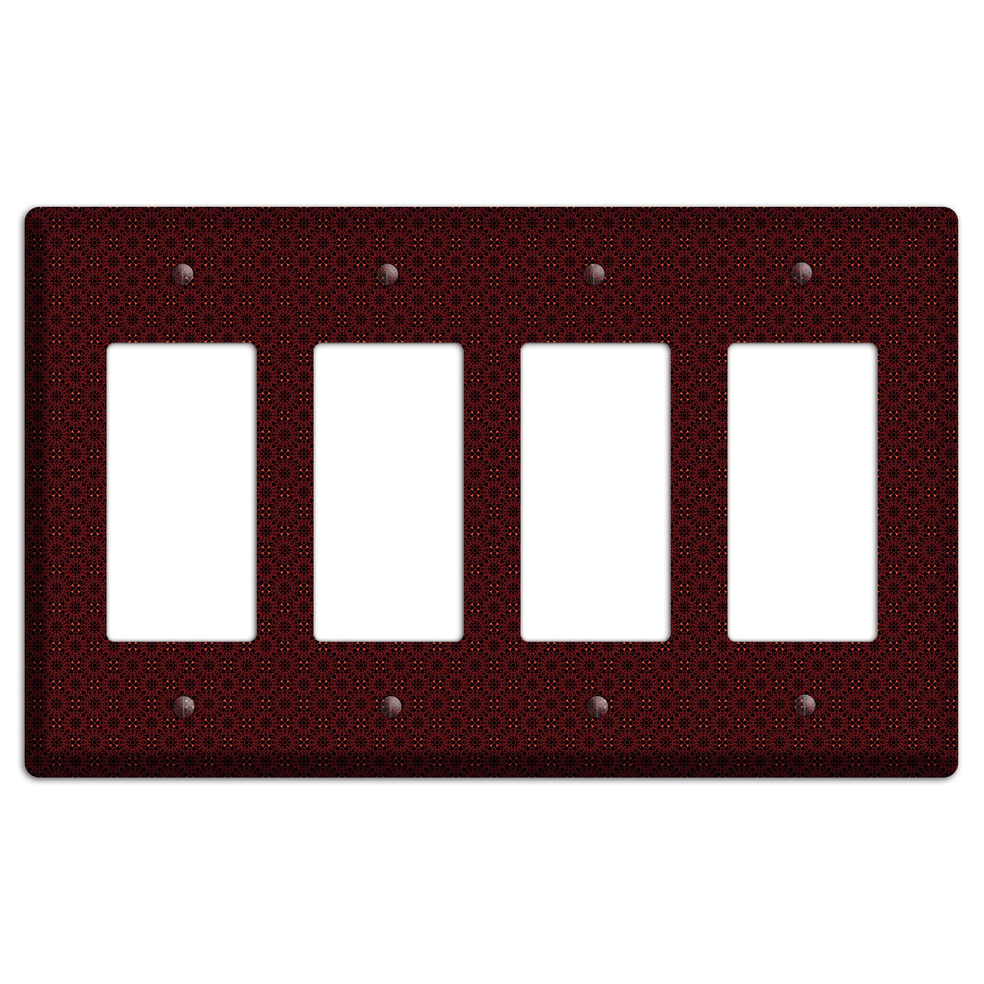 Maroon Checkered Foulard 4 Rocker Wallplate