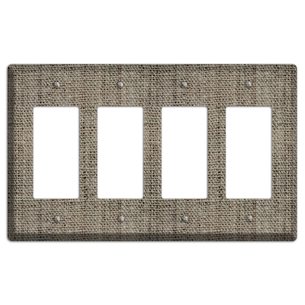 Makara Burlap 4 Rocker Wallplate