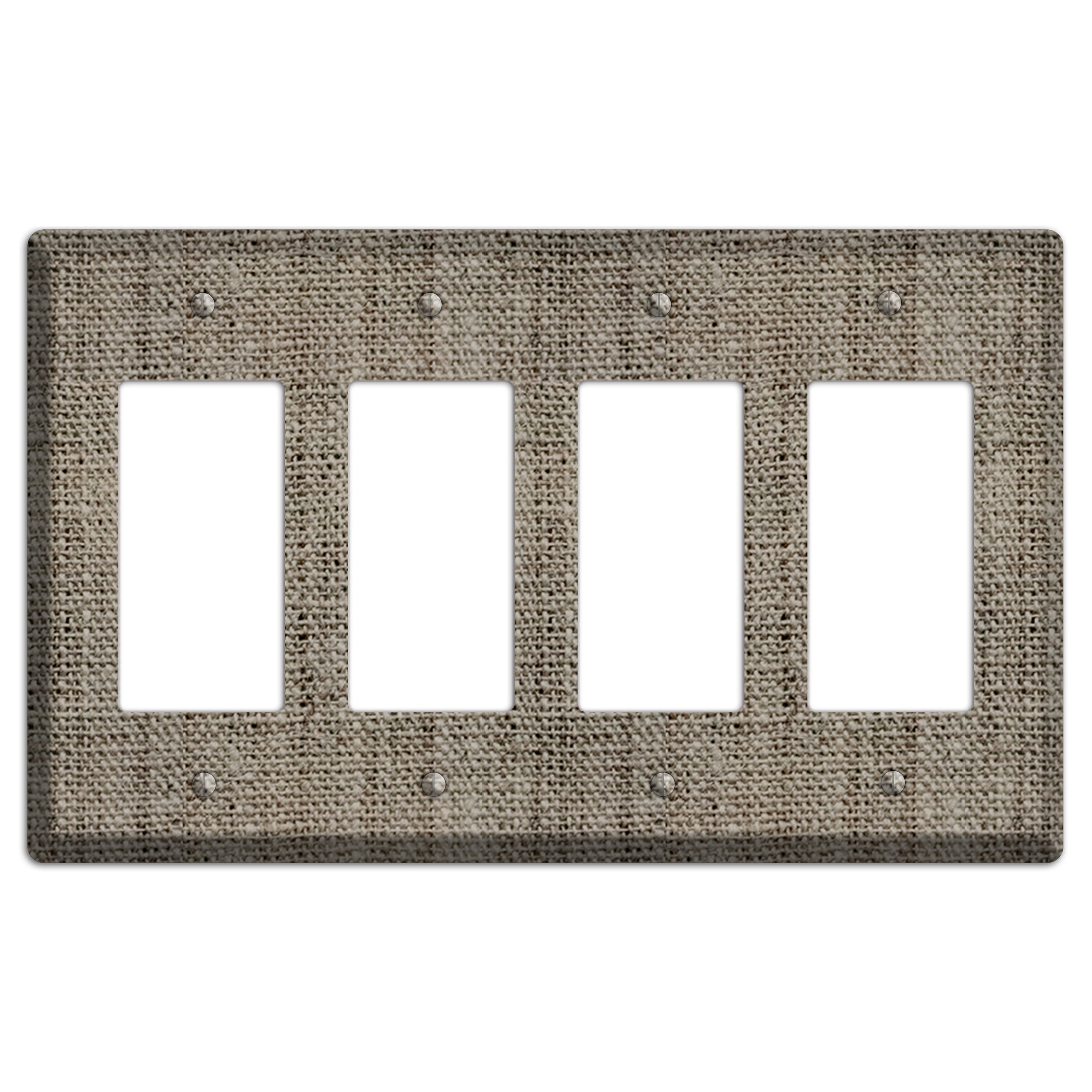 Makara Burlap 4 Rocker Wallplate