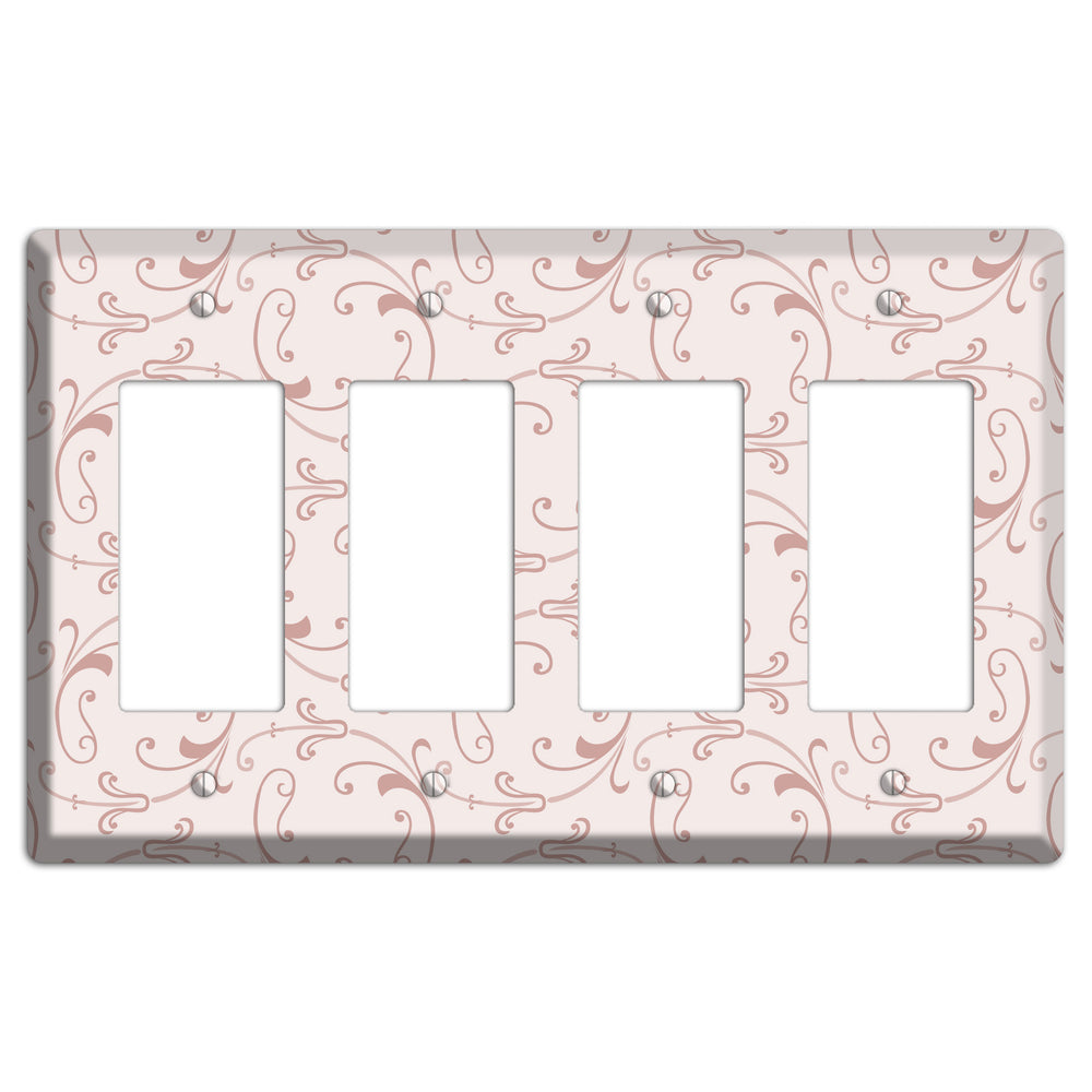 Dusty Rose Victorian Sprig 4 Rocker Wallplate