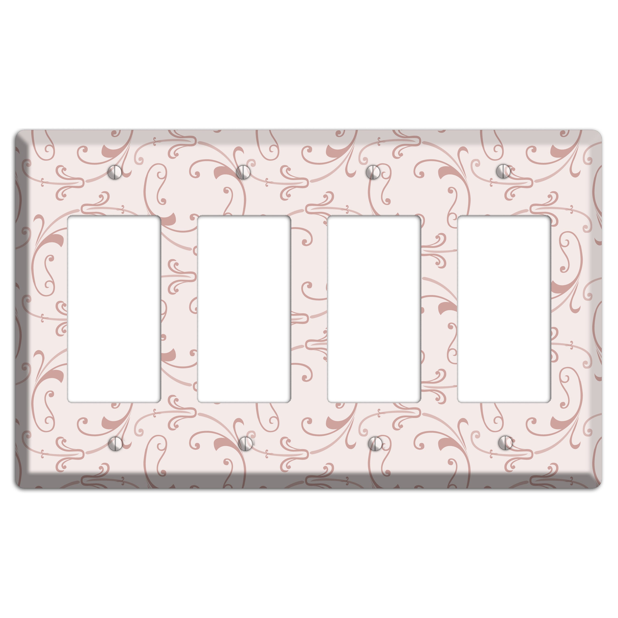Dusty Rose Victorian Sprig 4 Rocker Wallplate