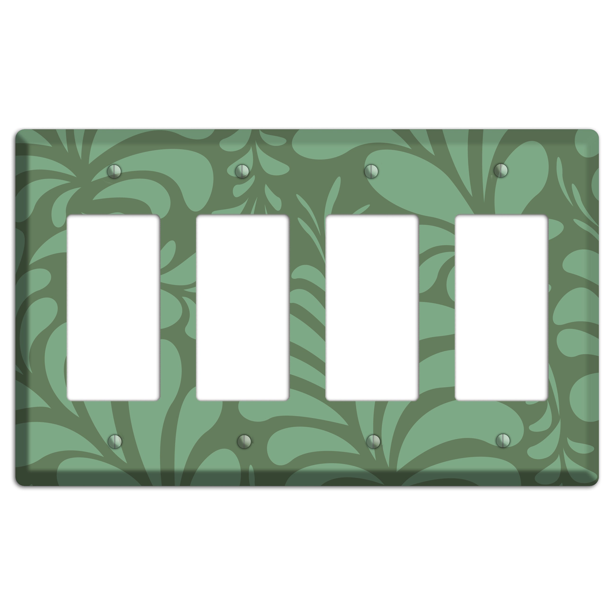 Green Herati 4 Rocker Wallplate