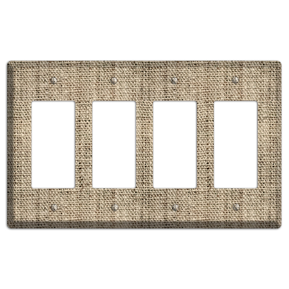 Hillary Burlap 4 Rocker Wallplate