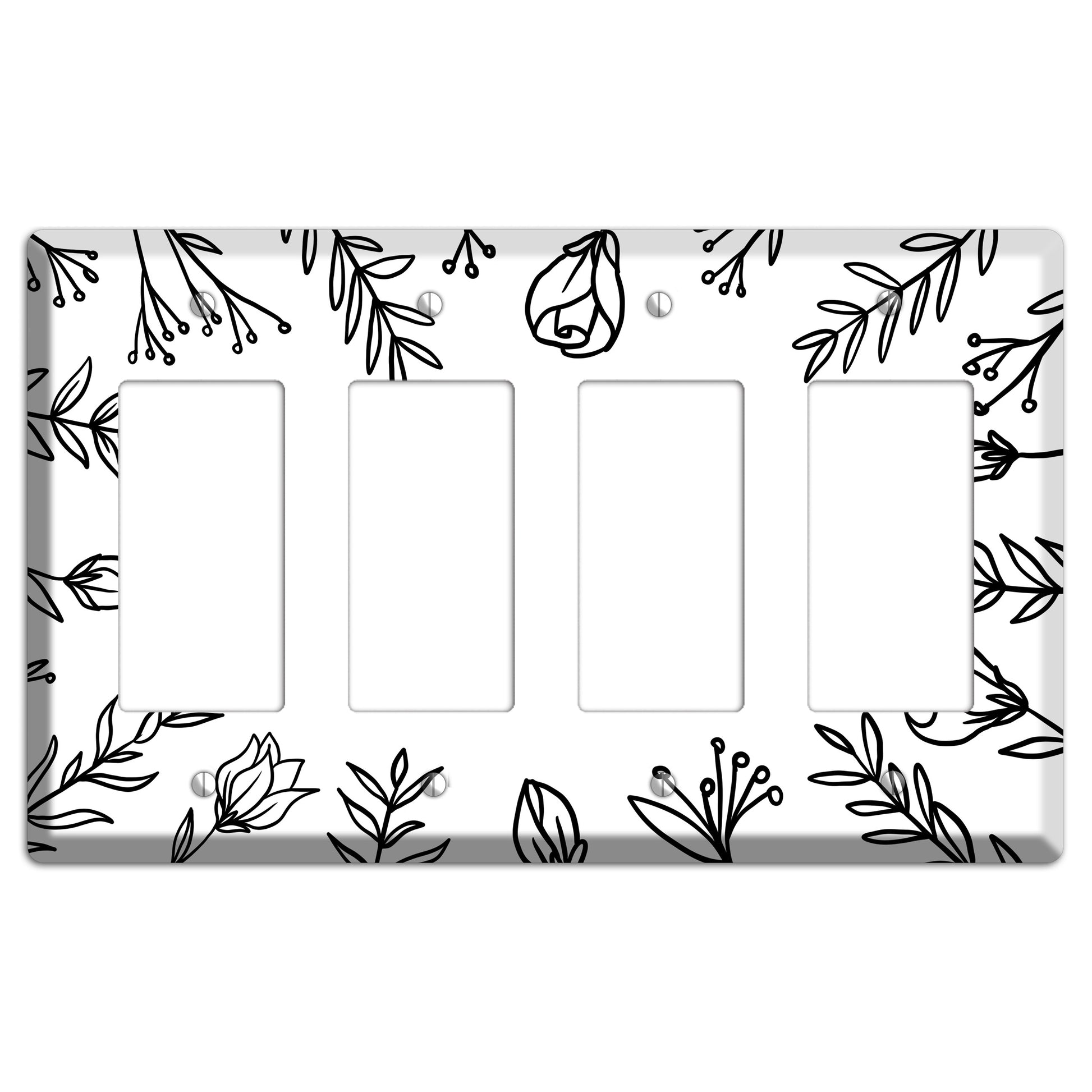 Hand-Drawn Floral 36 4 Rocker Wallplate