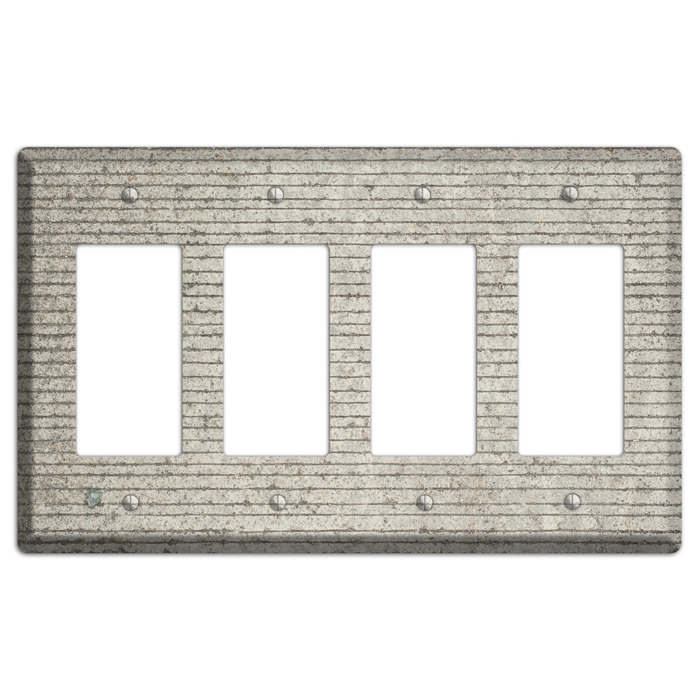 Horizontal Concrete 4 Rocker Wallplate