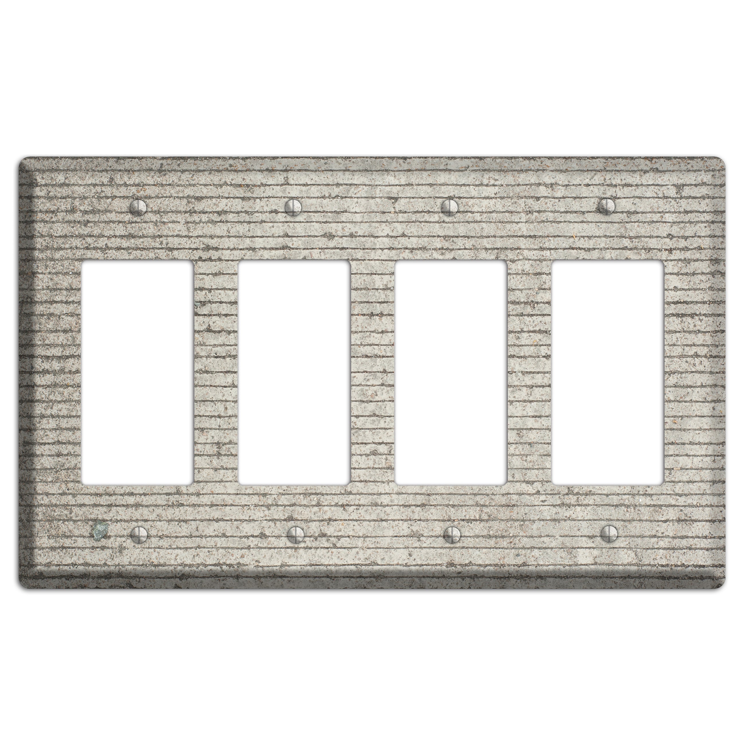 Horizontal Concrete 4 Rocker Wallplate