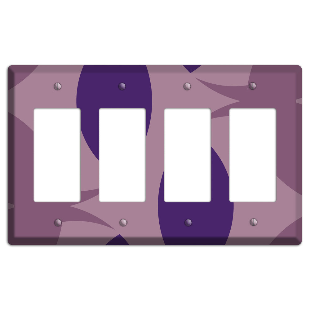 Purple Abstract 4 Rocker Wallplate