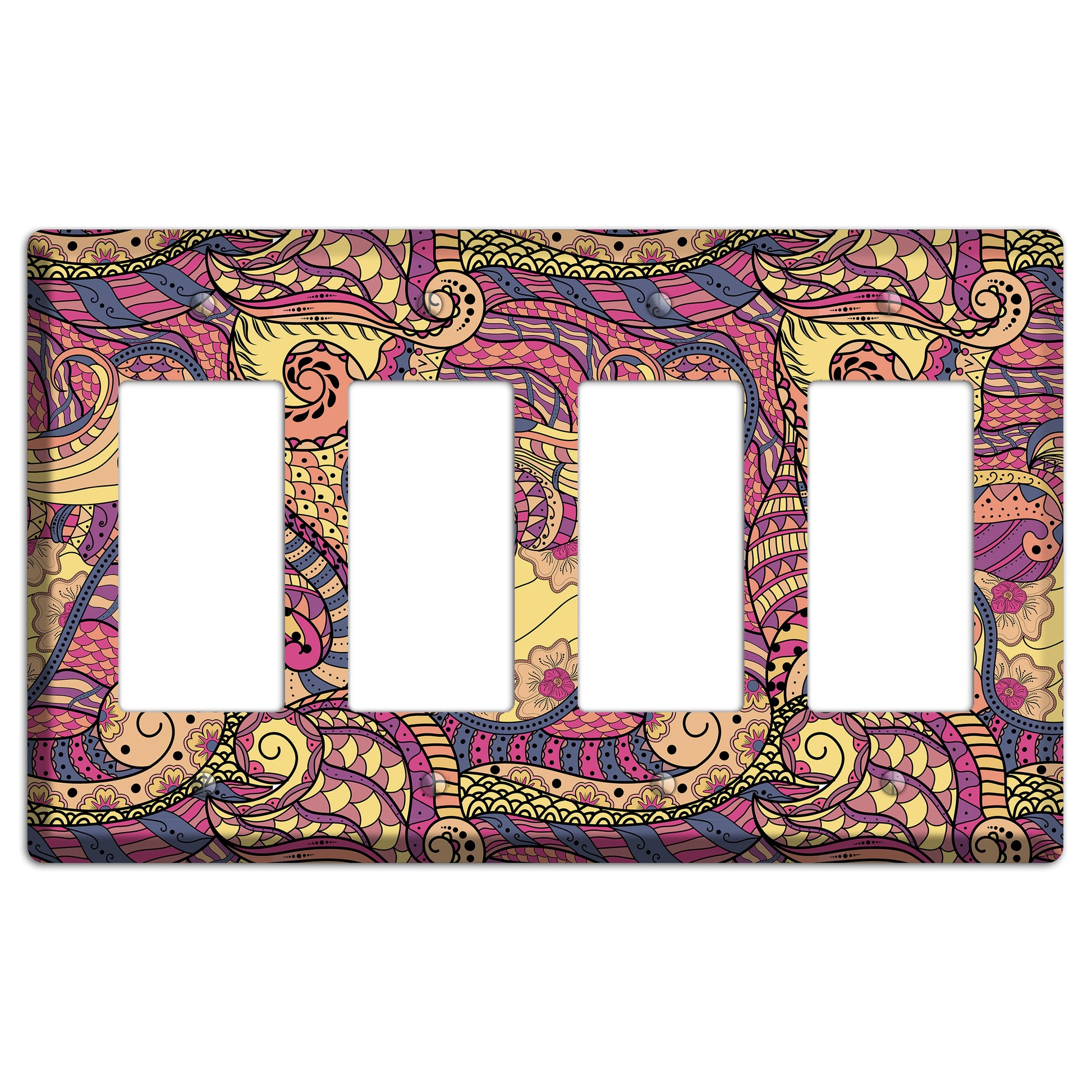 Retro Flourish 2 4 Rocker Wallplate