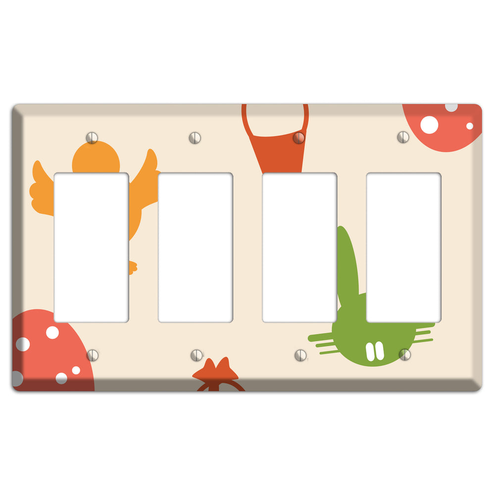 Yellow Chick 4 Rocker Wallplate