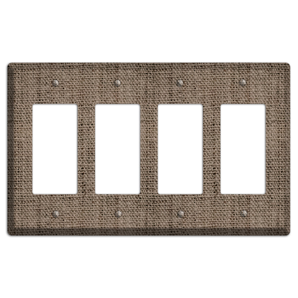 Coffee Burlap 4 Rocker Wallplate