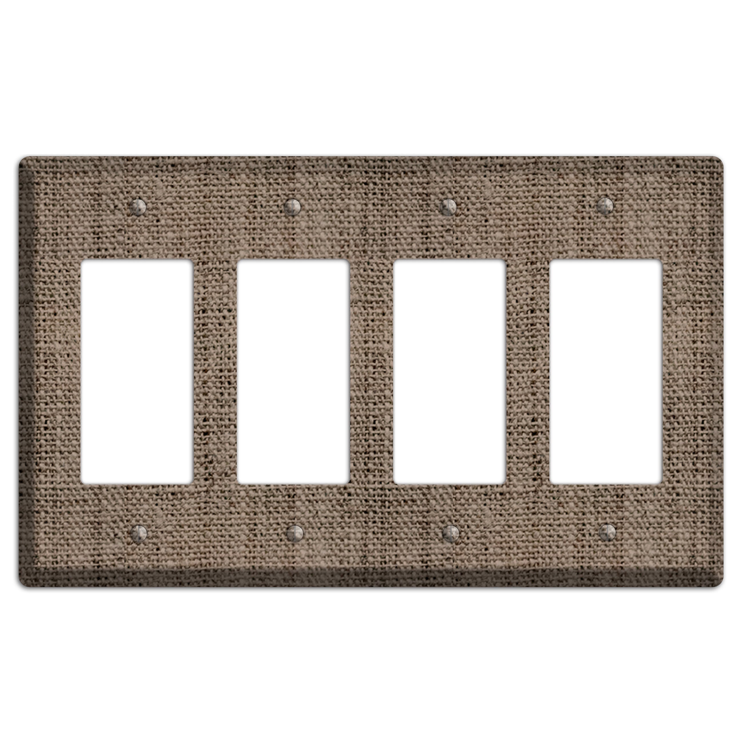 Coffee Burlap 4 Rocker Wallplate