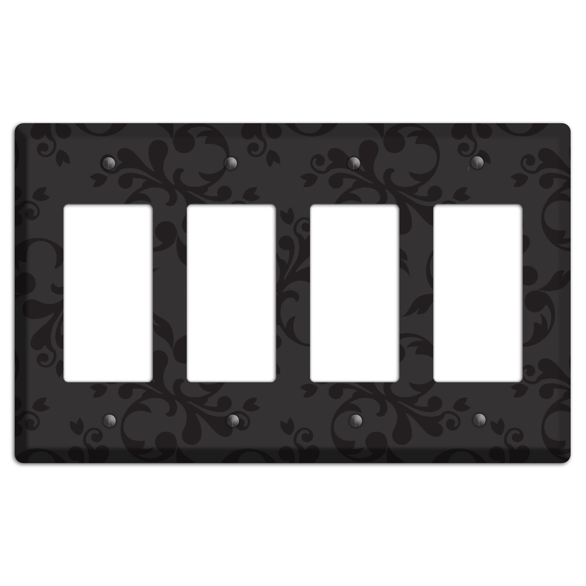 Black Victorian Toile 4 Rocker Wallplate