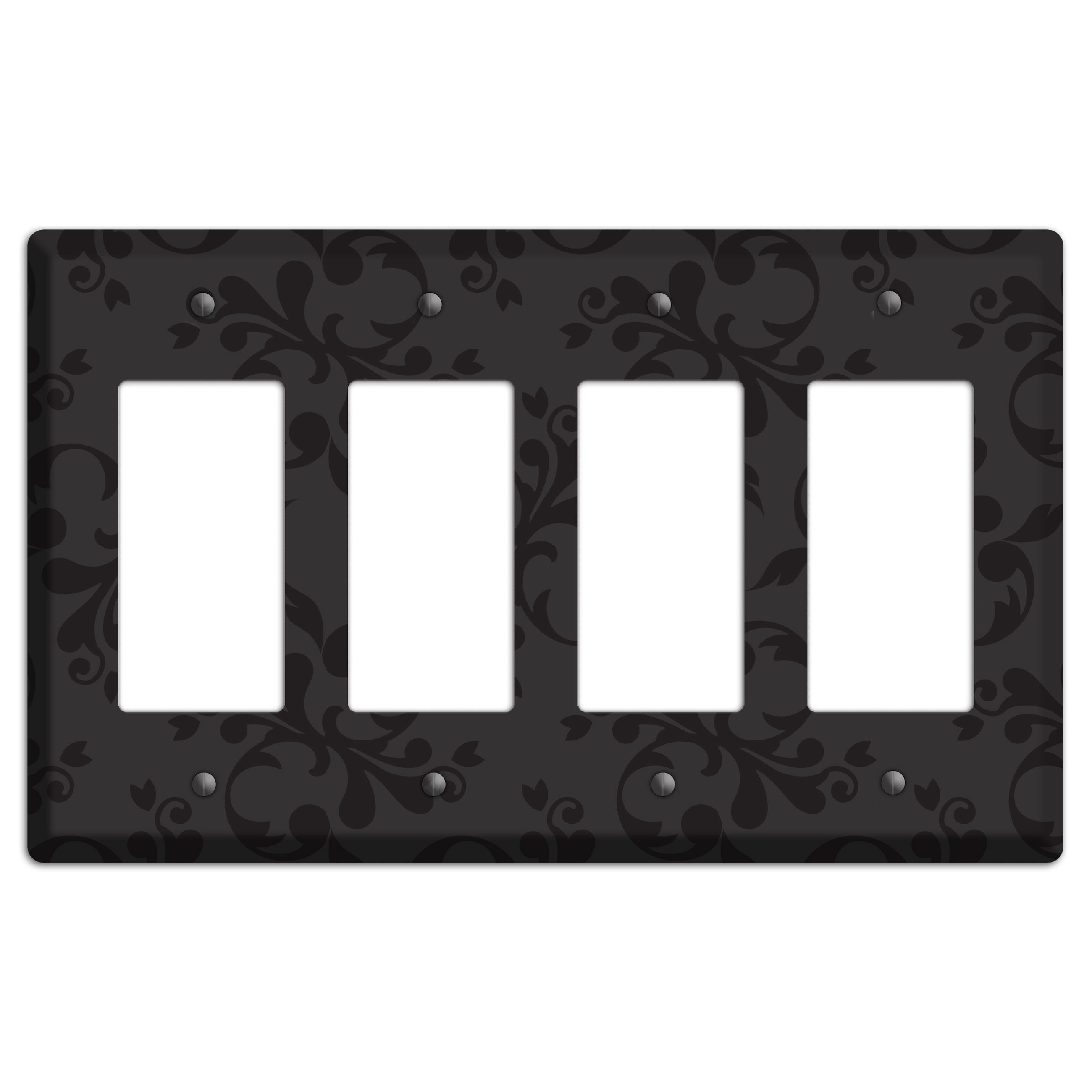 Black Victorian Toile 4 Rocker Wallplate