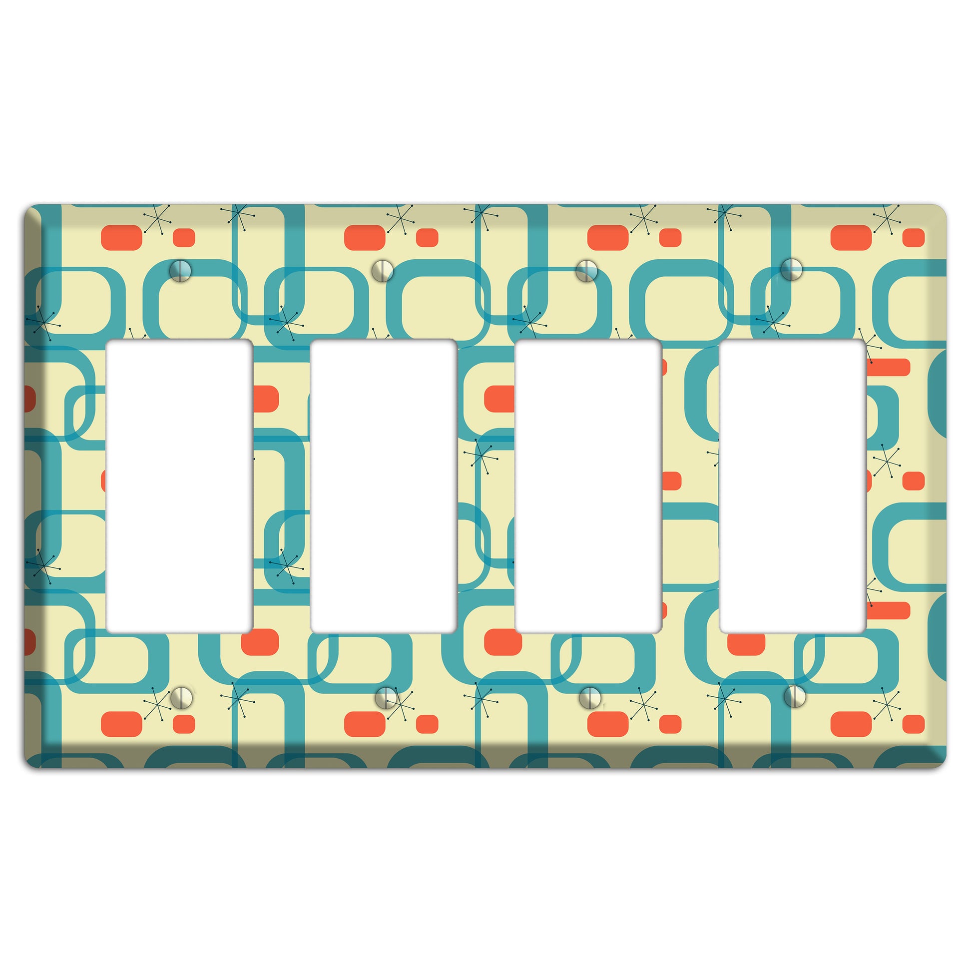 Blue and Yellow Oval 4 Rocker Wallplate