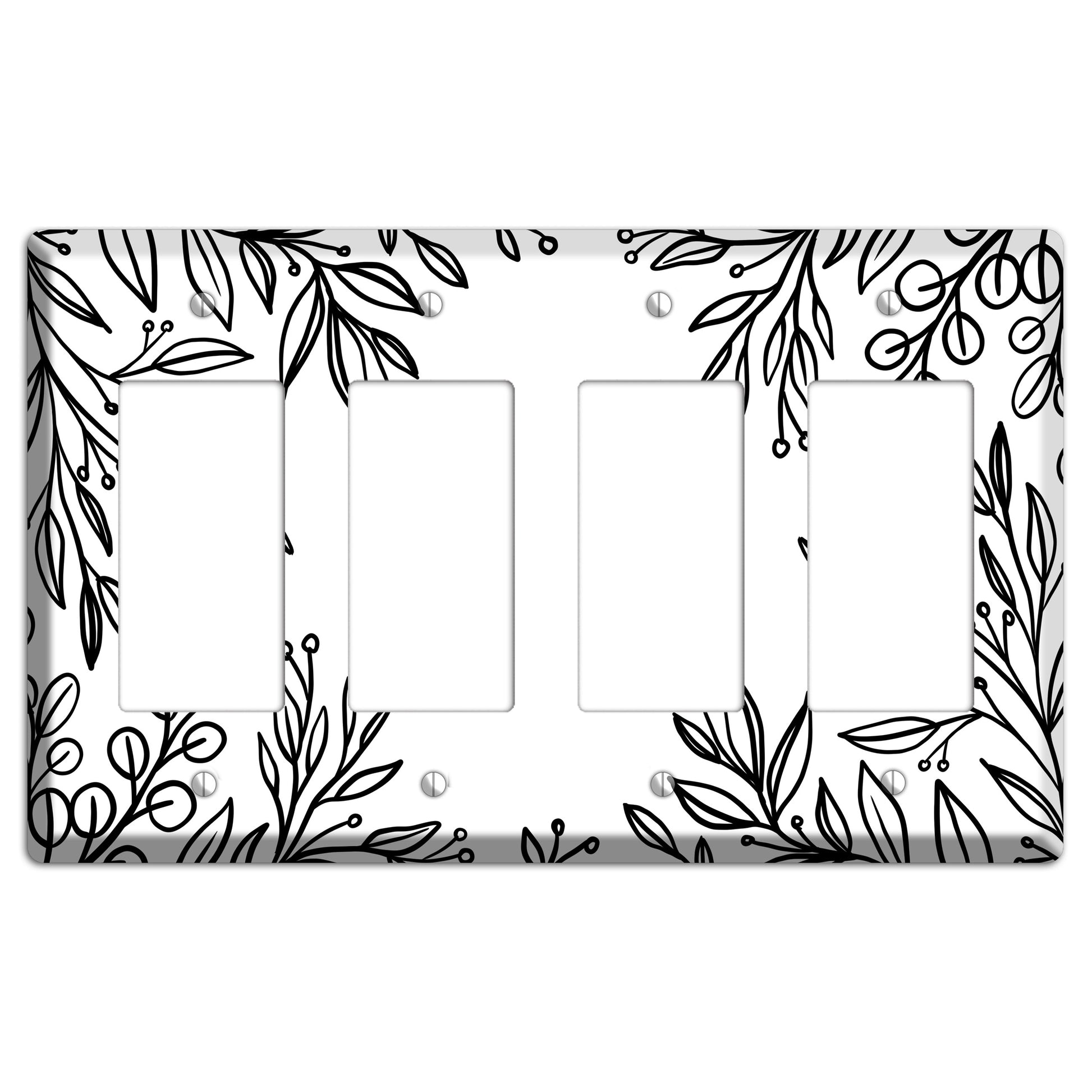 Hand-Drawn Floral 1 4 Rocker Wallplate
