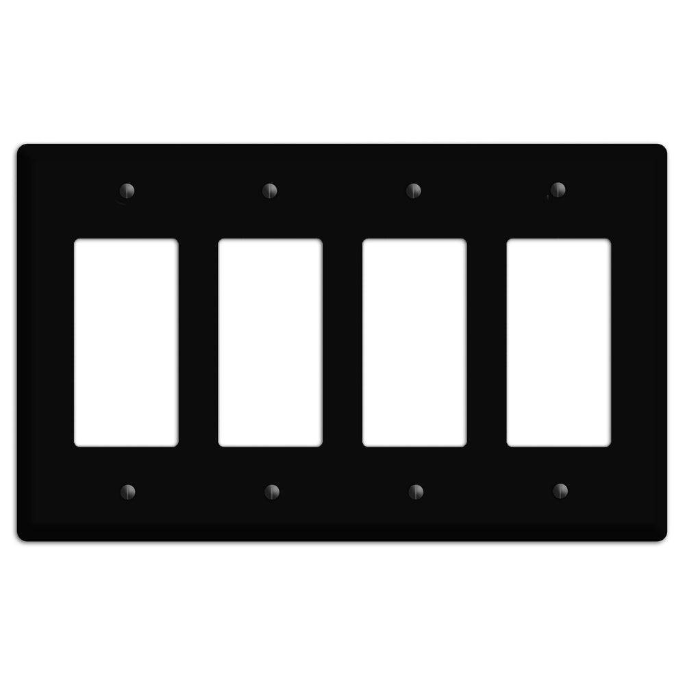 Satin Black Metal 4 Rocker Wallplate