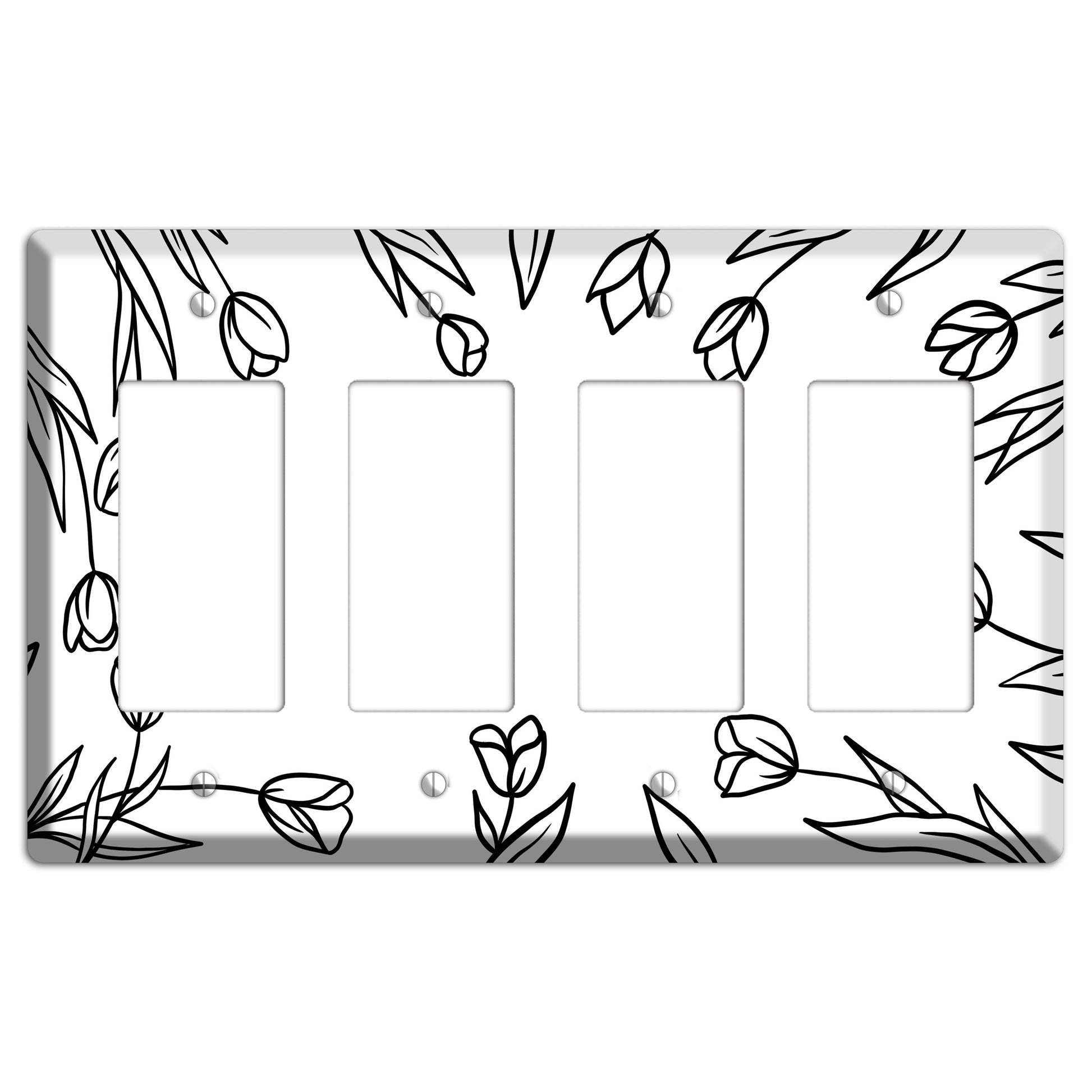 Hand-Drawn Floral 31 4 Rocker Wallplate