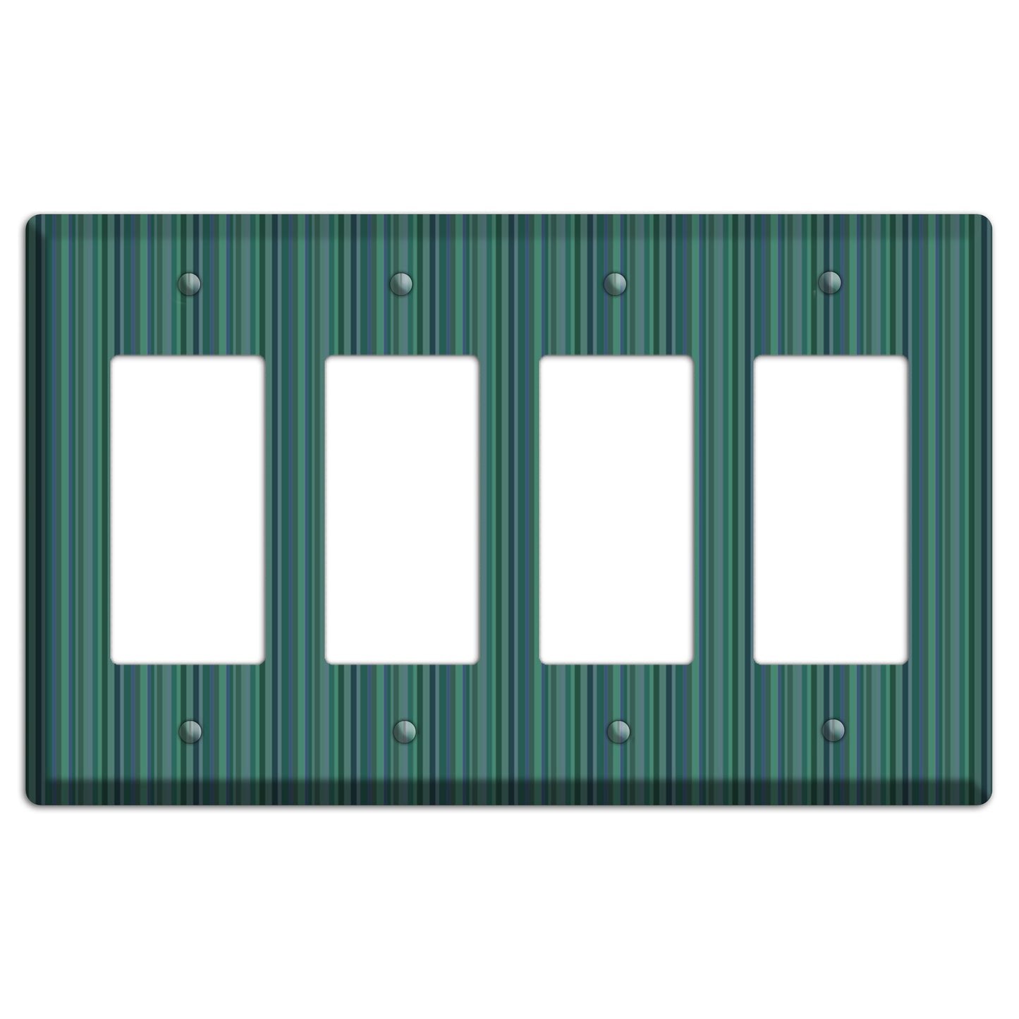 Multi Jade Vertical Stripes 4 Rocker Wallplate