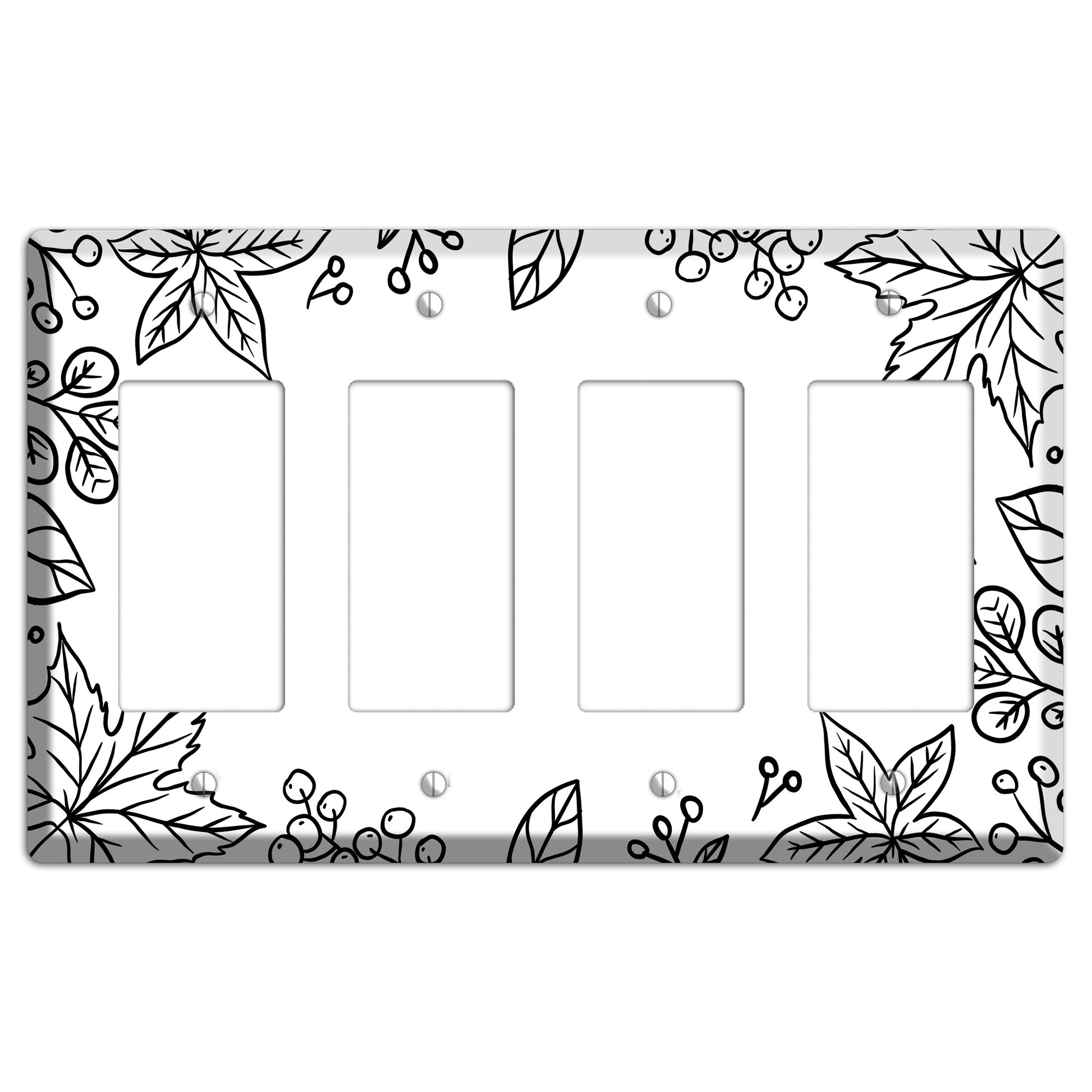 Hand-Drawn Floral 25 4 Rocker Wallplate