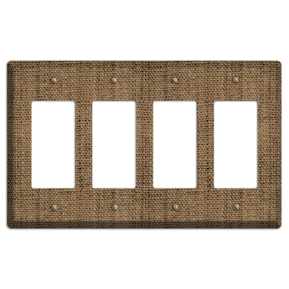 Shadow Burlap 4 Rocker Wallplate