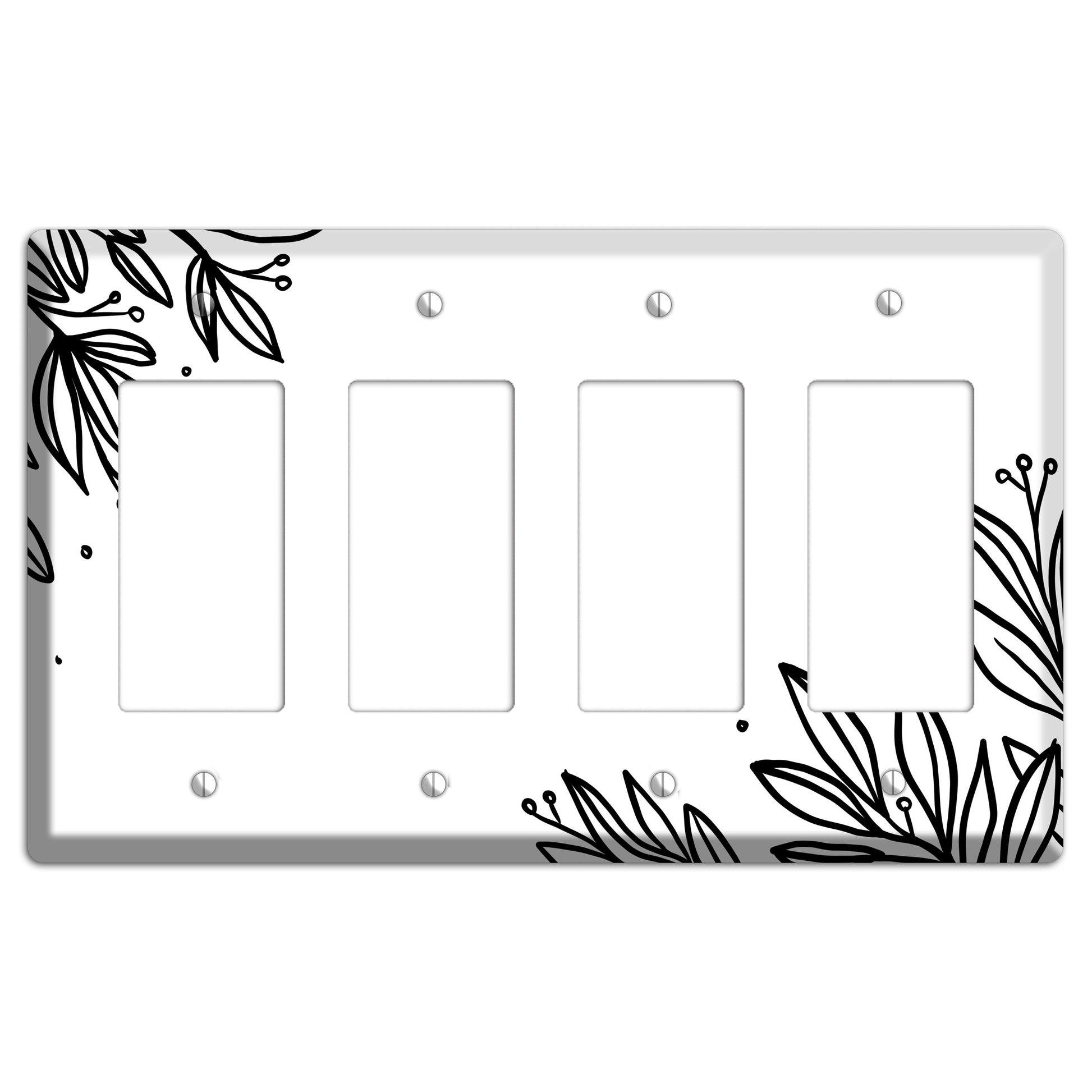 Hand-Drawn Floral 9 4 Rocker Wallplate