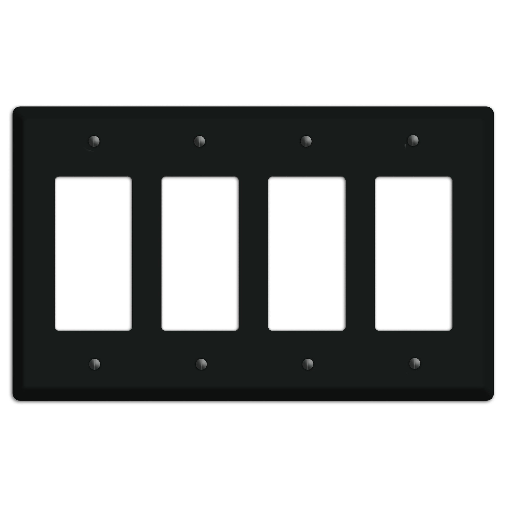Matte Black Metal 4 Rocker Wallplate
