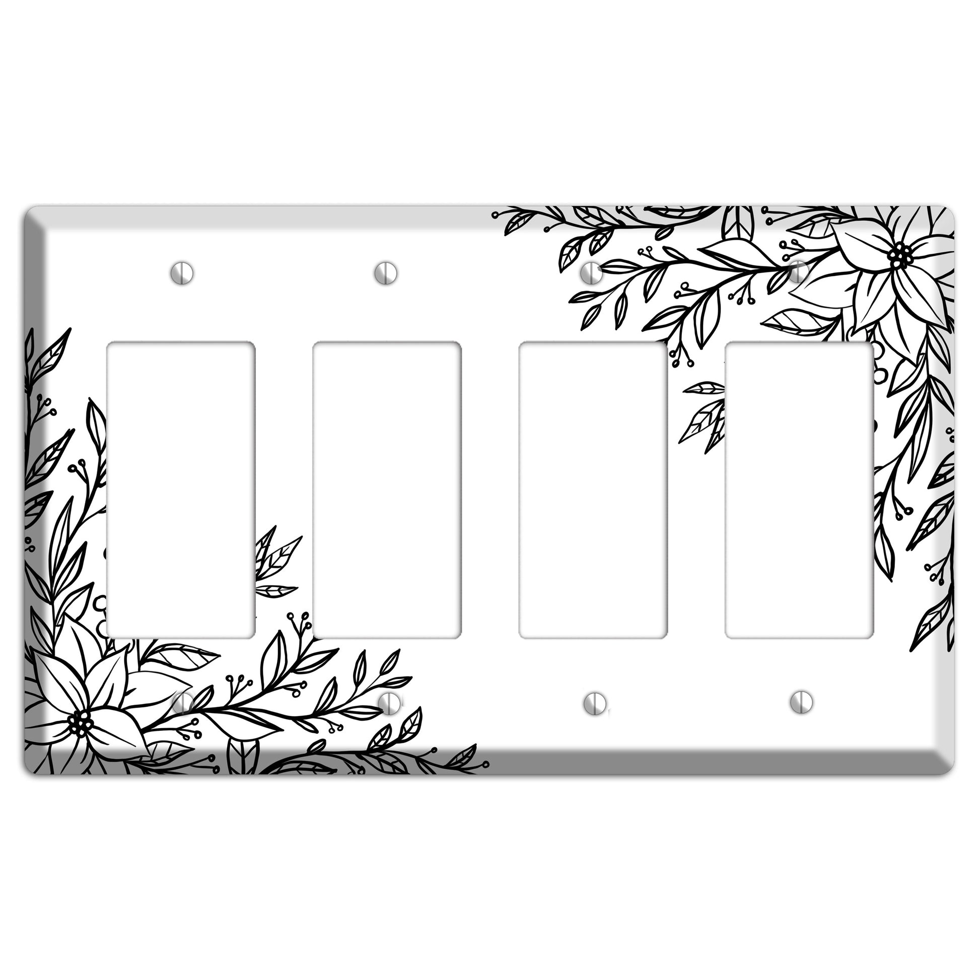 Hand-Drawn Floral 7 4 Rocker Wallplate