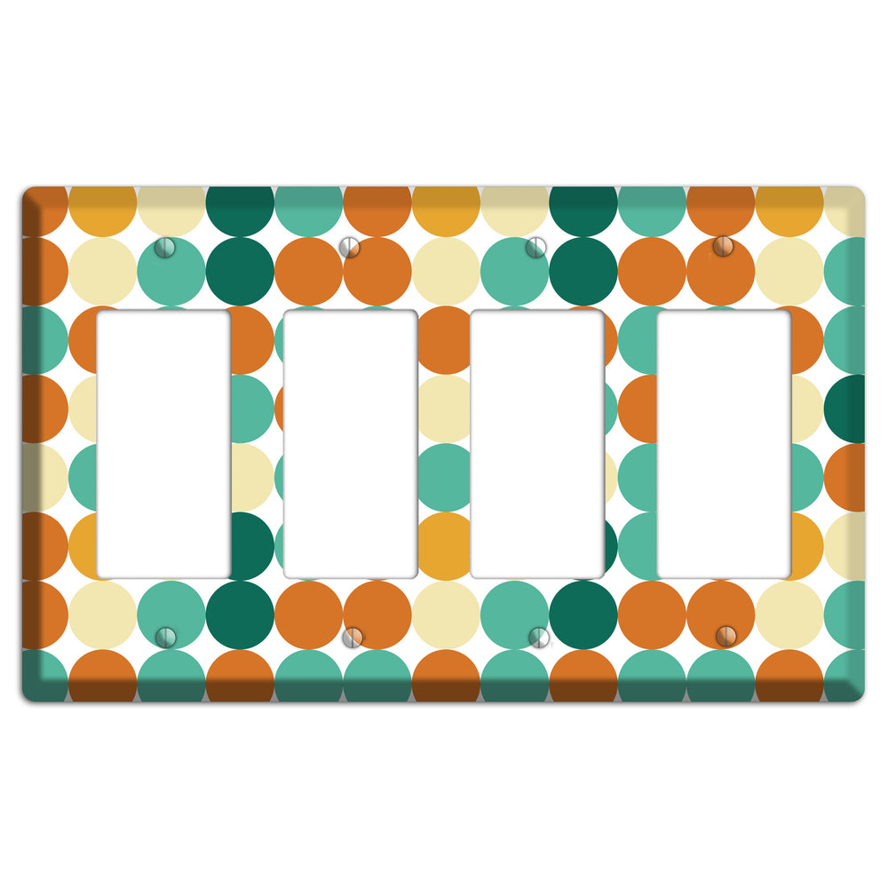 Multi Umber Jade Tiled Dots 4 Rocker Wallplate