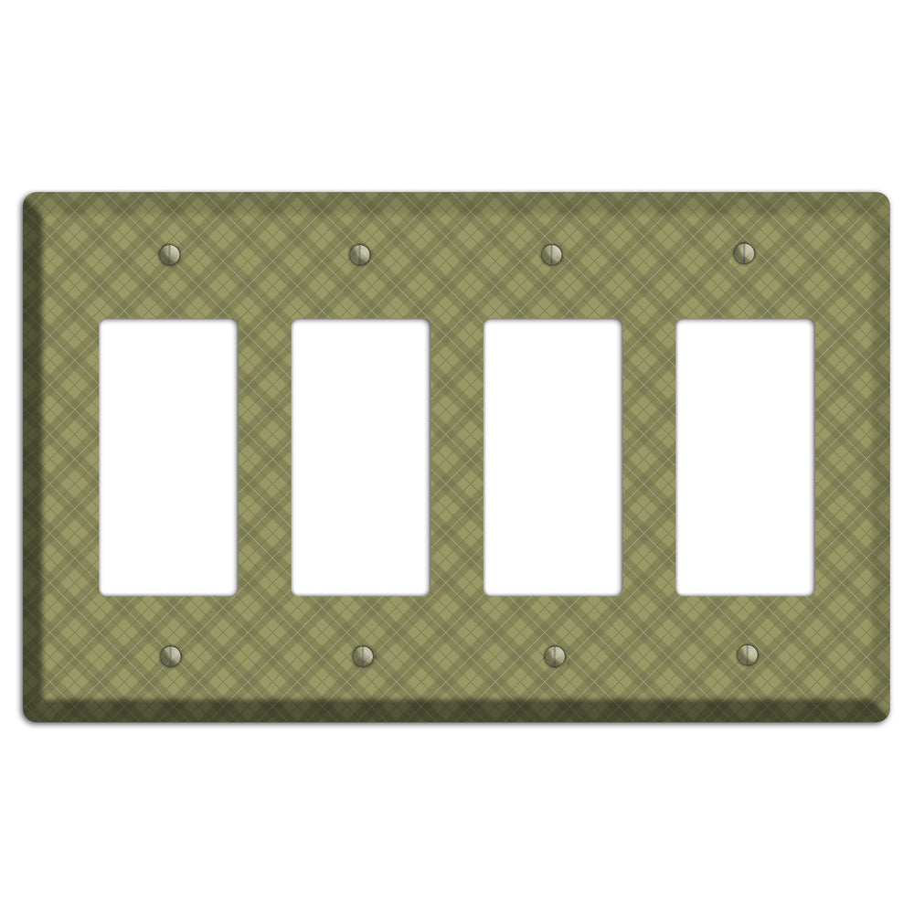 Green Plaid 4 Rocker Wallplate